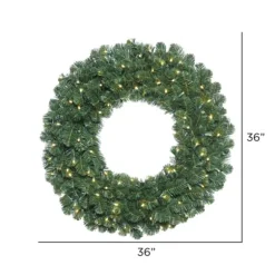 Kirkland's Home Wreaths-Square Oregon Fir Warm White Wide Bulb Wreath