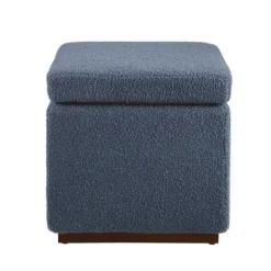 Kirkland's Home Benches & Ottomans-Square Sherpa Upholstered Storage Ottoman
