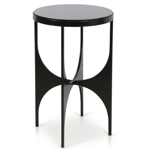Kirkland's Home Accent & End Tables-Steel And Marble Lazer Cut Side Table