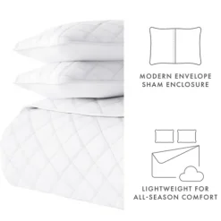 Kirkland's Home Quilts-Stitched Diamond 3-Pc. Queen Quilt Set