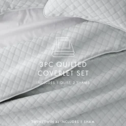Kirkland's Home Quilts-Stitched Diamond 3-Pc. Queen Quilt Set