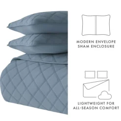 Kirkland's Home Quilts-Stitched Diamond 3-Pc. Queen Quilt Set