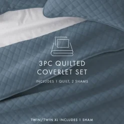 Kirkland's Home Quilts-Stitched Diamond 3-Pc. Queen Quilt Set
