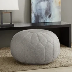 Kirkland's Home Benches & Ottomans-Stitched Round Ottoman