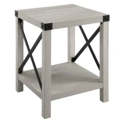 Kirkland's Home Accent & End Tables-Stone Rustic Wood Accent Table