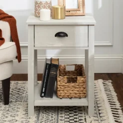 Kirkland's Home Accent & End Tables-Stone Single Drawer Accent Table