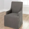 Kirkland's Home Dining Chairs-Stone Slipcover Captain Dining Chair