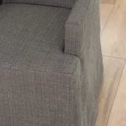 Kirkland's Home Dining Chairs-Stone Slipcover Captain Dining Chair