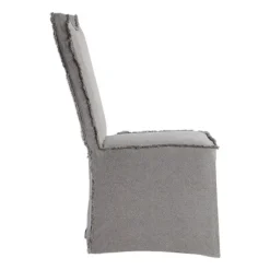 Kirkland's Home Dining Chairs-Stonewash Fringe Slipcover Dining Chairs, Set Of 2