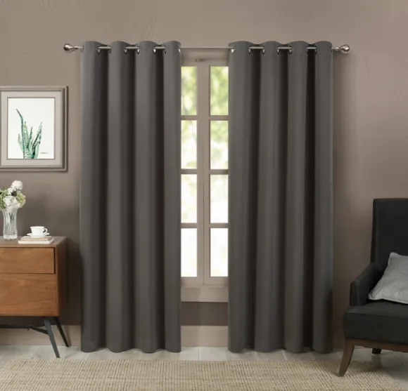 Kirkland's Home Curtains & Drapes-Stormy Blackout Curtain Panel Set, 84 In.