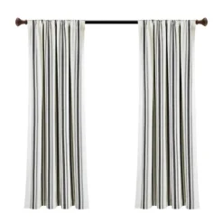 Kirkland's Home Curtains & Drapes-Stripe Farmhouse Curtain Panel Set, 63 In.