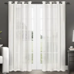 Kirkland's Home Curtains & Drapes-Stripe Sheer Curtain Panel Set, 96 In.