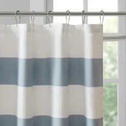 Kirkland's Home Shower Curtains-Stripe Waffle Weave Shower Curtain