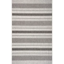 Kirkland's Home Outdoor Rugs-Stripe Weave Sun Shower Outdoor Area Rug, 7X9