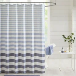 Kirkland's Home Shower Curtains-Stripe Woven Yarn Dyed Shower Curtain
