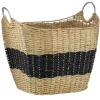 Kirkland's Home Baskets & Boxes-Striped Natural Seagrass Basket