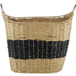 Kirkland's Home Baskets & Boxes-Striped Natural Seagrass Basket