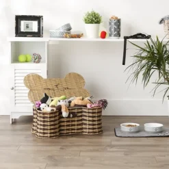 Kirkland's Home Baskets & Boxes-Striped Woven Bone Shaped Basket, 21 In.