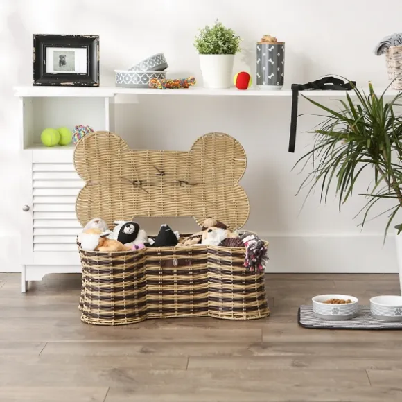 Kirkland's Home Baskets & Boxes-Striped Woven Bone Shaped Basket, 24 In.