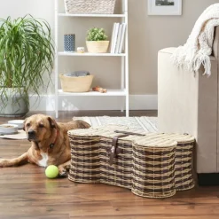 Kirkland's Home Baskets & Boxes-Striped Woven Bone Shaped Basket, 24 In.