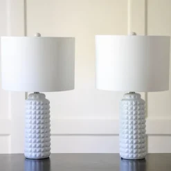 Kirkland's Home Table Lamps-Studded Ceramic Table Lamps, Set Of 2