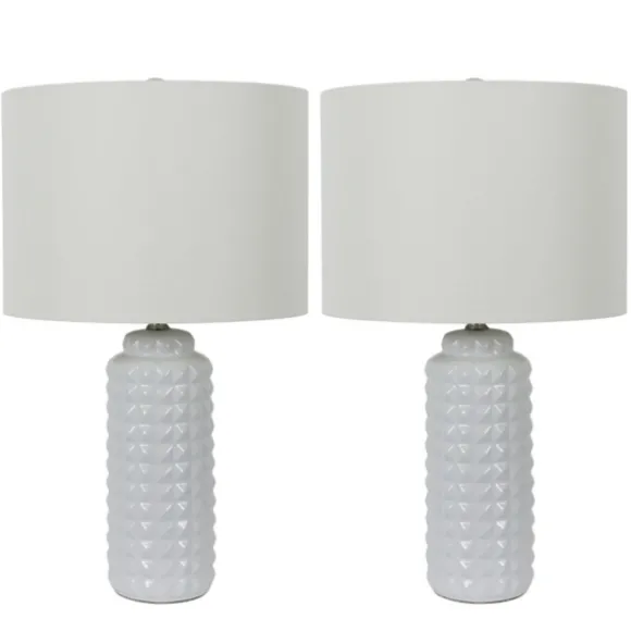 Kirkland's Home Table Lamps-Studded Ceramic Table Lamps, Set Of 2
