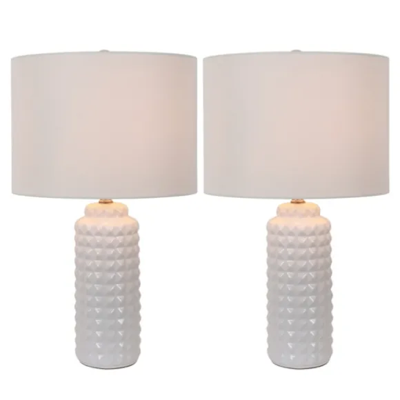 Kirkland's Home Table Lamps-Studded Ceramic Table Lamps, Set Of 2