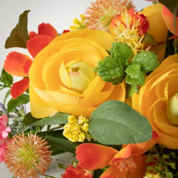 Kirkland's Home Wreaths-Summer Blooming Ranunculus Thistle Wreath