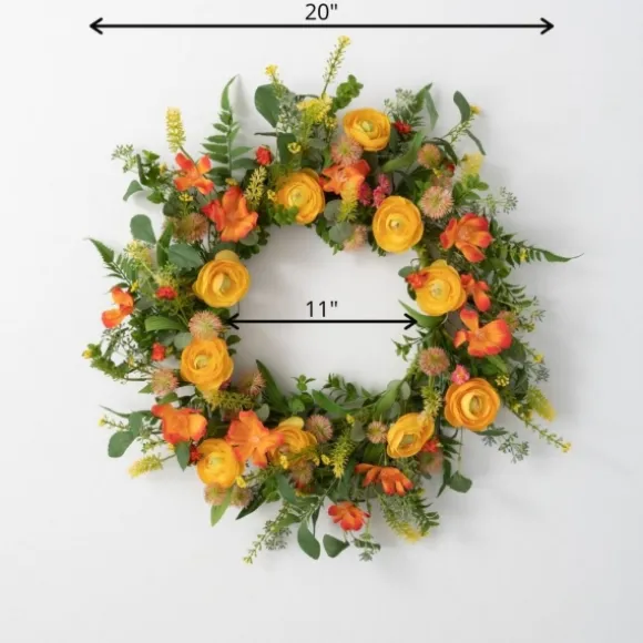 Kirkland's Home Wreaths-Summer Blooming Ranunculus Thistle Wreath