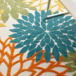 Kirkland's Home Outdoor Rugs-Summer Hues Floral Burst Outdoor Area Rug, 6X9