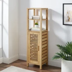 Kirkland's Home Bathroom Furniture-Sumter Bamboo Shelves And Cabinet