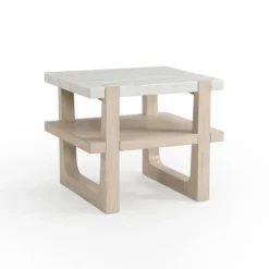 Kirkland's Home Accent & End Tables-Sun Bleached Marble Top Accent Table