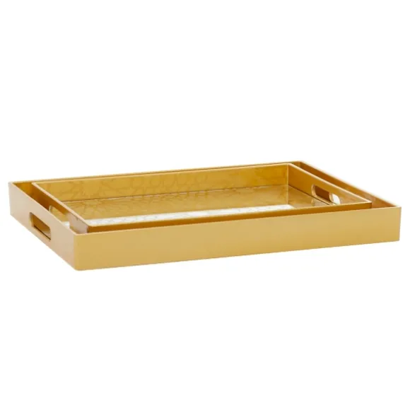 Kirkland's Home Decorative Trays-Sun Star 2-Pc. Mirrored Tray Set