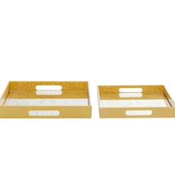 Kirkland's Home Decorative Trays-Sun Star 2-Pc. Mirrored Tray Set