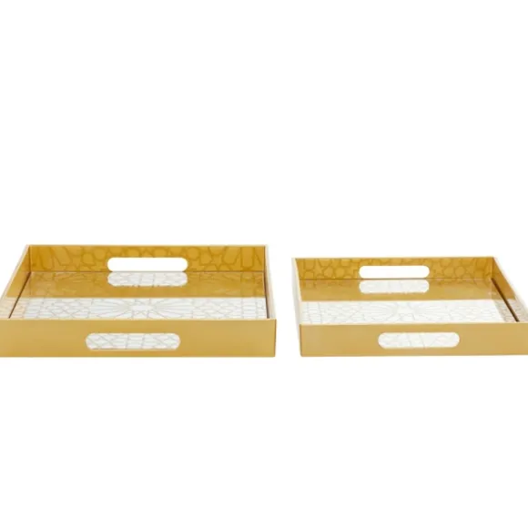 Kirkland's Home Decorative Trays-Sun Star 2-Pc. Mirrored Tray Set