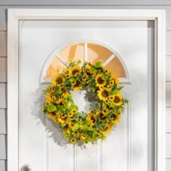 Kirkland's Home Wreaths-Sunflower Abundance Wreath