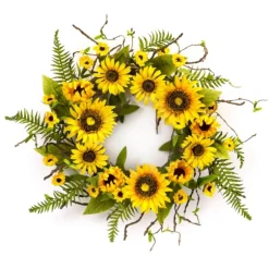 Kirkland's Home Wreaths-Sunflower And Fern Wreath