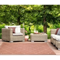 Kirkland's Home Outdoor Rugs-Sunset Diamond Outdoor Area Rug, 7X9