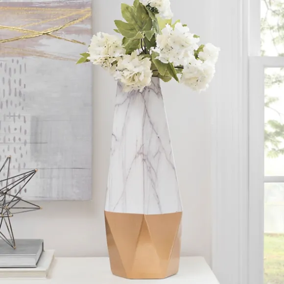 Kirkland's Home Vases-Tall Gold Marble Ceramic Vase