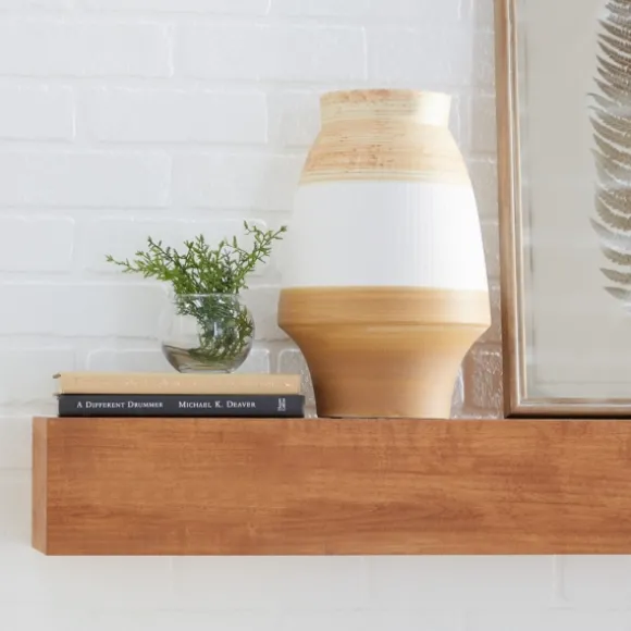 Kirkland's Home Vases-Tan And White Striped Coastal Ceramic Vase, 13 In.