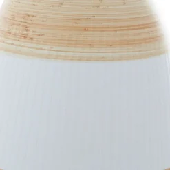 Kirkland's Home Vases-Tan And White Striped Coastal Ceramic Vase, 13 In.