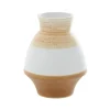 Kirkland's Home Vases-Tan And White Striped Coastal Ceramic Vase, 9 In.