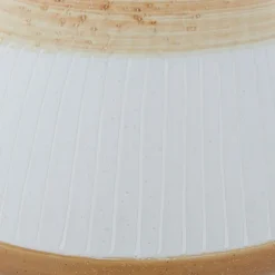 Kirkland's Home Vases-Tan And White Striped Coastal Ceramic Vase, 9 In.