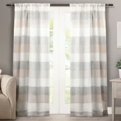 Kirkland's Home Curtains & Drapes-Tan Becky Curtain Panel Set, 96 In.