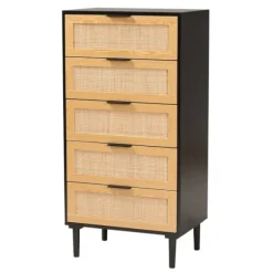 Kirkland's Home Dressers & Chests-Tara Two-Tone Espresso Rattan Chest