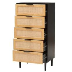 Kirkland's Home Dressers & Chests-Tara Two-Tone Espresso Rattan Chest