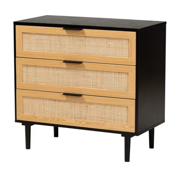 Kirkland's Home Dressers & Chests-Tara Two-Tone Espresso Rattan Dresser