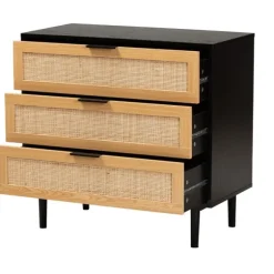 Kirkland's Home Dressers & Chests-Tara Two-Tone Espresso Rattan Dresser
