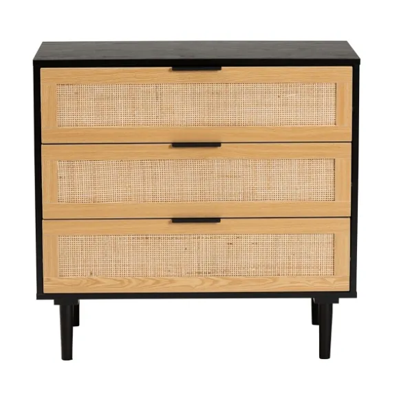 Kirkland's Home Dressers & Chests-Tara Two-Tone Espresso Rattan Dresser