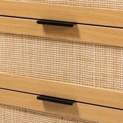 Kirkland's Home Dressers & Chests-Tara Two-Tone Espresso Rattan Dresser